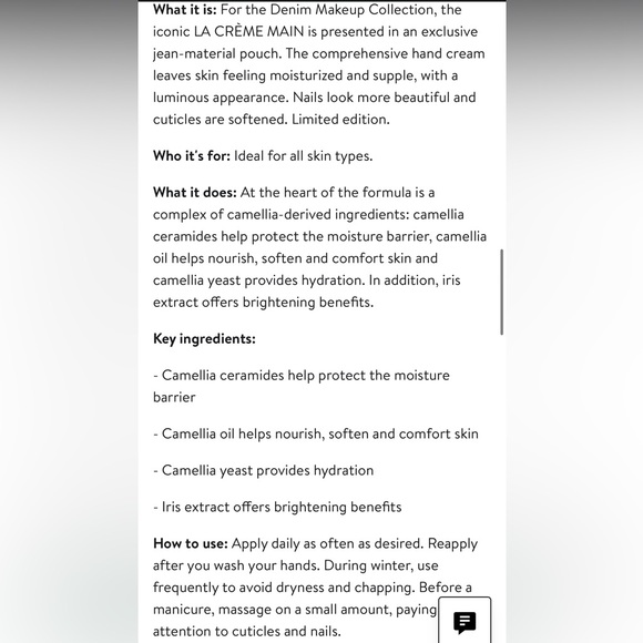 CHANEL VIRAL DENIM HAND CREAM - LA CRÈME MAIN Nourish – Soften – Illuminate - Picture 9 of 9